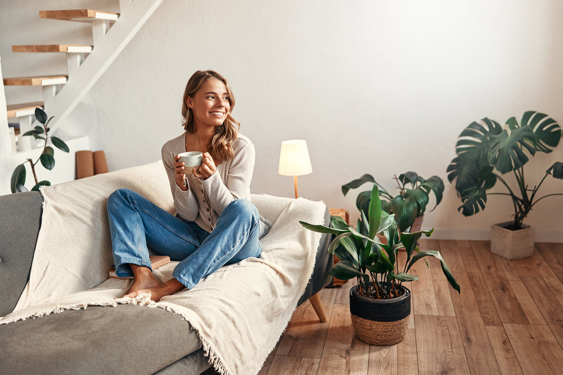 Woman enjoying a quiet cup of EverGrace coffee at home, reflecting the power of small daily habits to create moments of peace, gratitude, and connection.
