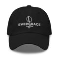 Black cap with 'EverGrace Coffee' text and a coffee bean logo on a white background