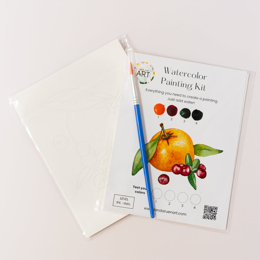 Watercolor Kit - Mandarin & Cranberry