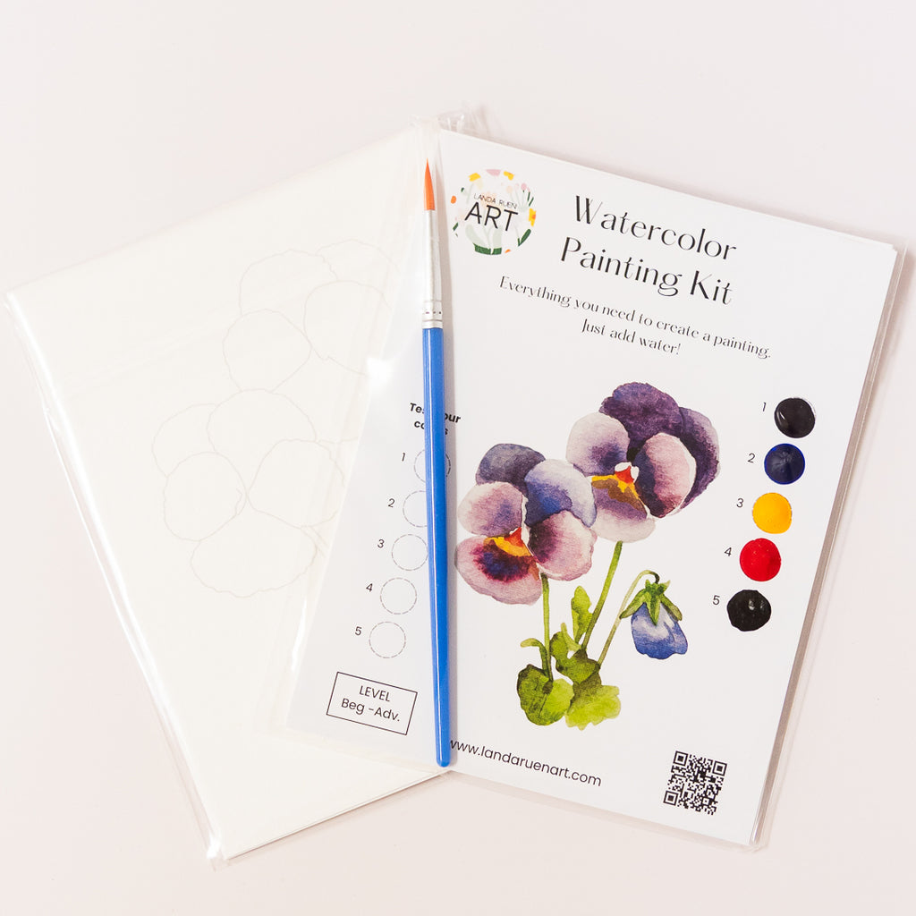 Watercolor Kit - Purple Pansy