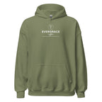 EverGrace Coffee Unisex Hoodie with Flora design in military green, front view