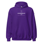 EverGrace Coffee Unisex Hoodie with Flora design in purple, front view