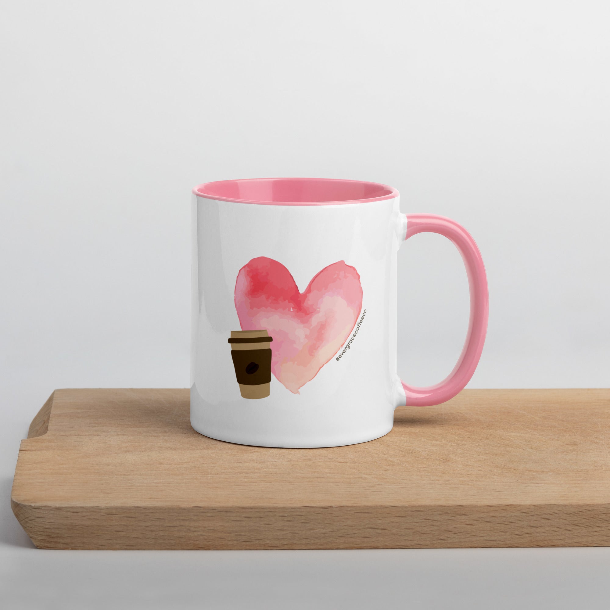 EverGrace Coffee Two-tone Ceramic Mug with All You Need Is Grace design in 11 oz white, right side view